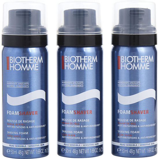 BIOTHERM sensitive skin shaving foam - sensitive skin travel trio 1.7 oz --3 pcs