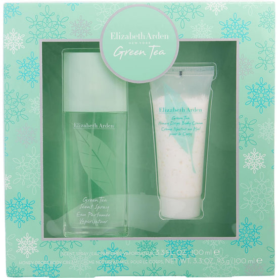 Green tea by elizabeth arden eau de parfum spray 3.3 oz & honey drops body cream 3.3 oz